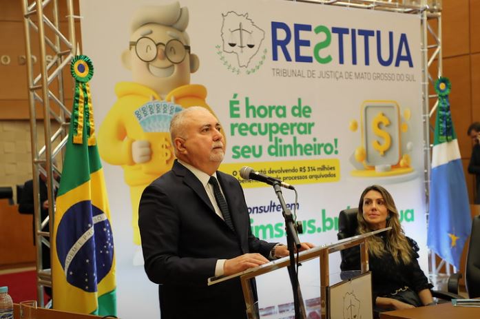 Desembargador Sérgio Martins Fernandes lançou na segunda-feira (15) Programa Restitua (Foto: Divulgação-TJMS)